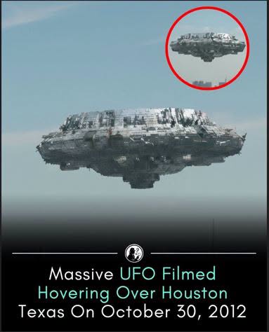 Residents of Houston, Texas, captured footage of a massive unidentified flying object (UFO) hovering silently over the city.nam