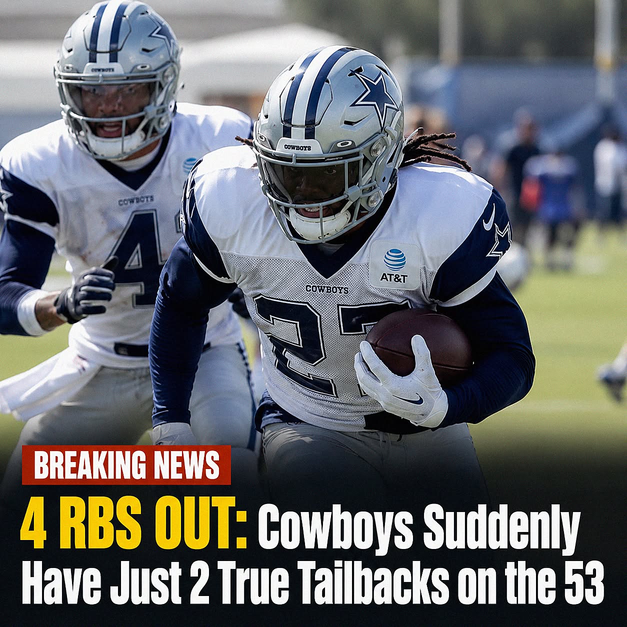 🚨 4 RBS OUT: Cowboys Suddenly Have Just 2 True Tailbacks on the 53.nam